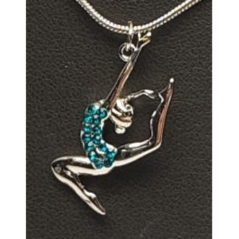 Pendant Gymnast with Strass turquoise 2904