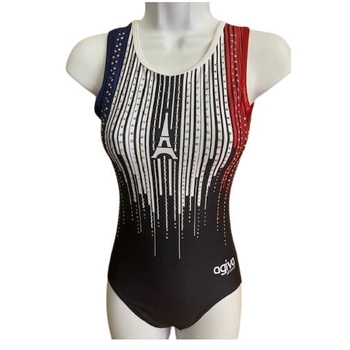  nous Paris leotard sublimated by a fountain of rhinestones, for captivating athletic elegance